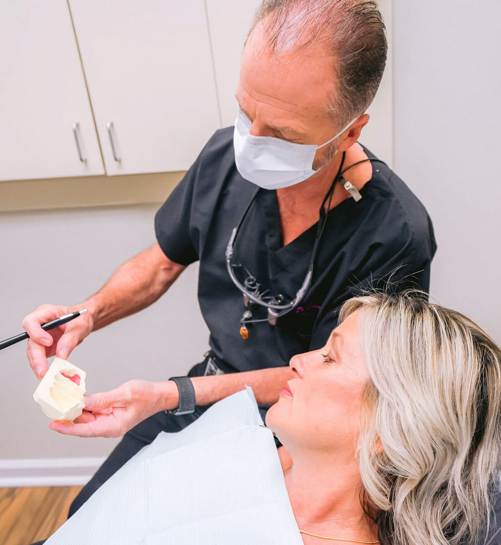 restorative-feature Dr. King talks with patient