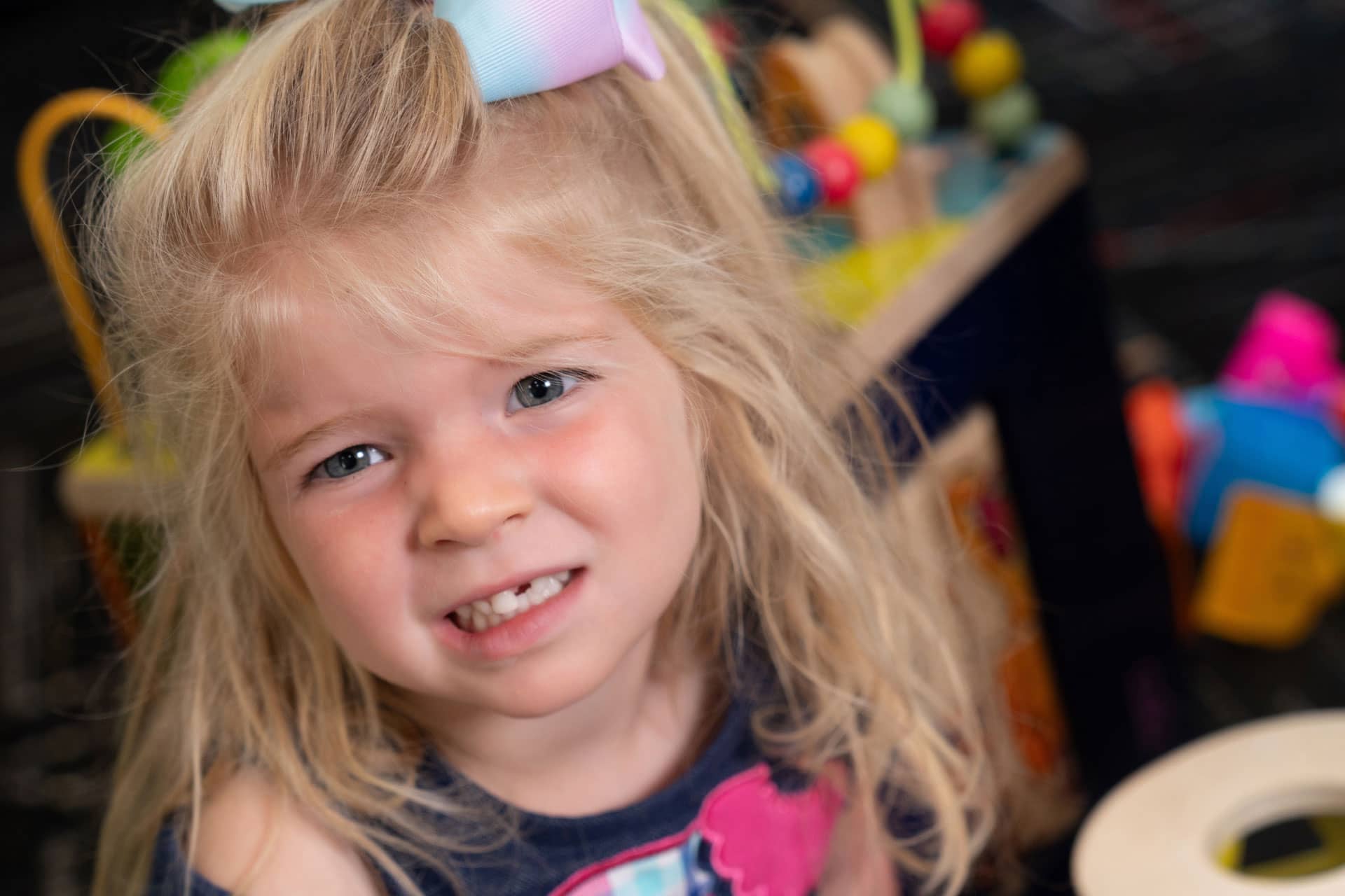 smiling female pediatric patient