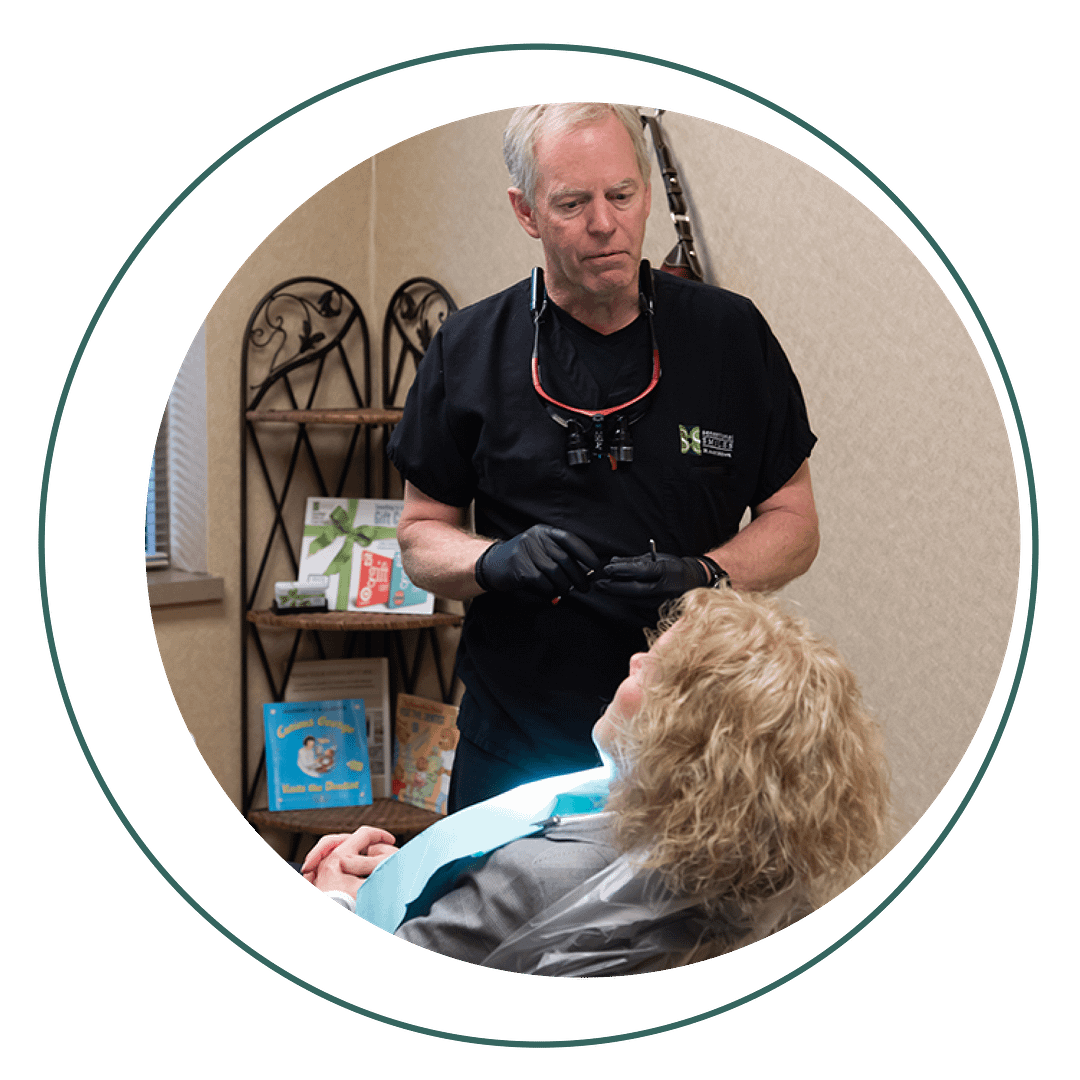 Dr. Berdahl with patient