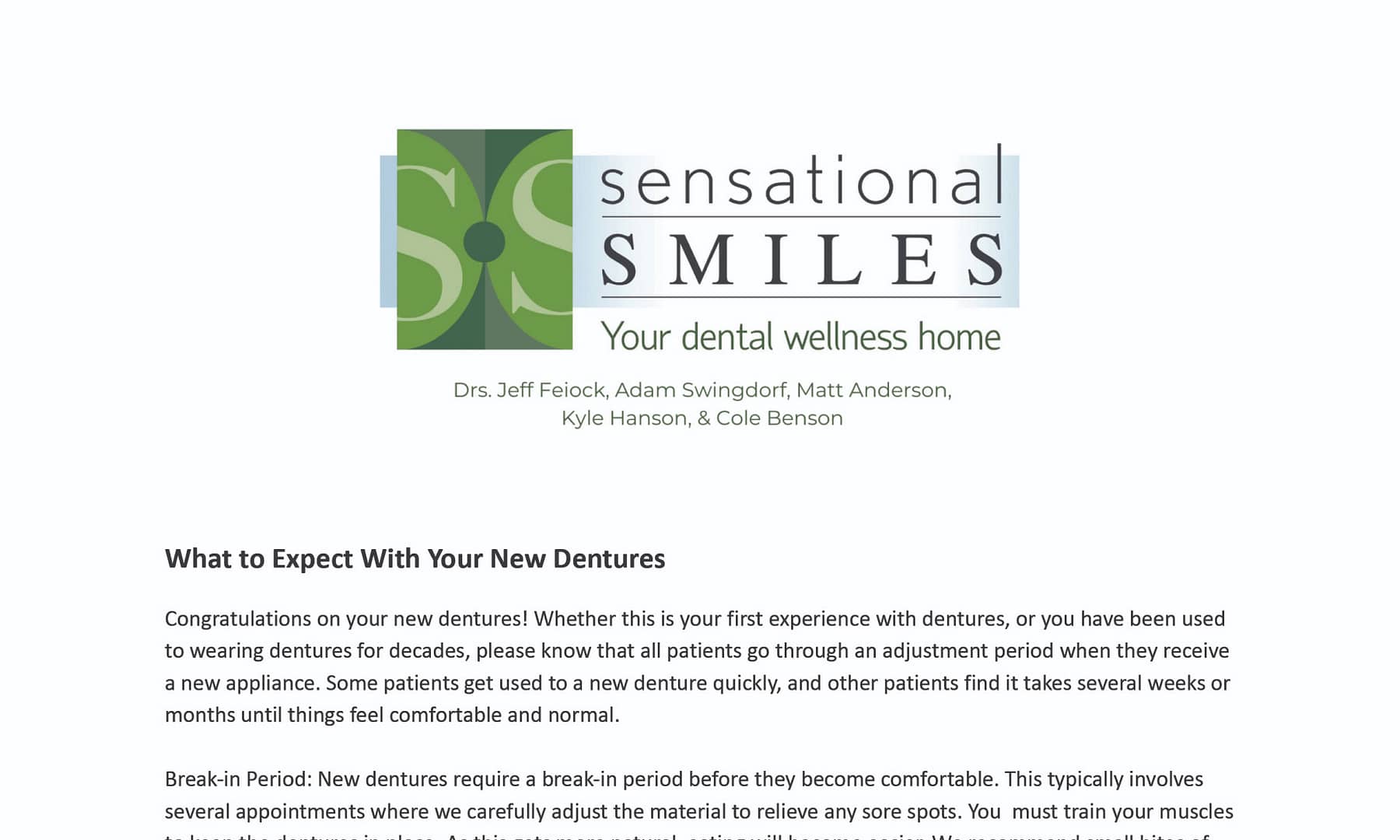 dentures after care