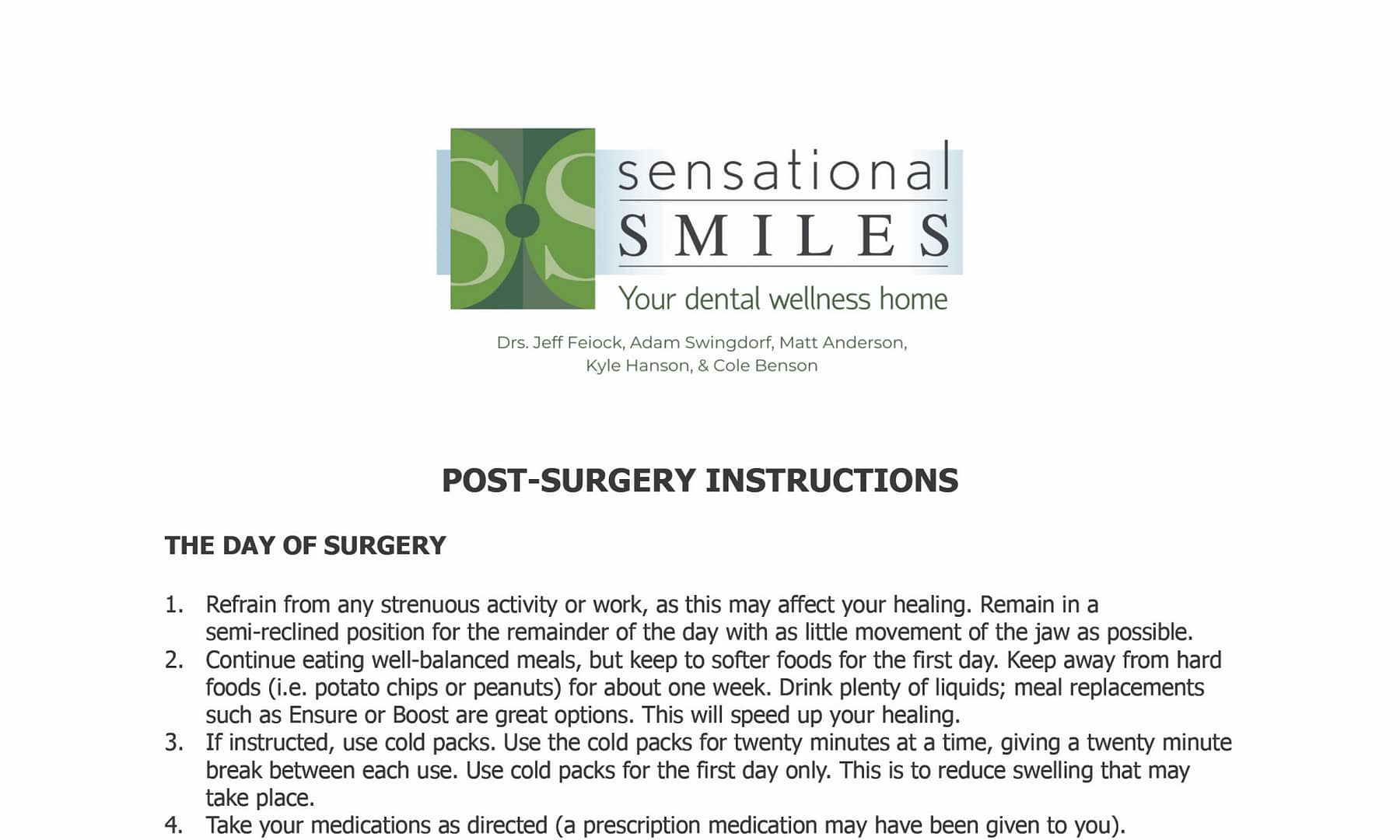 post surgery after care