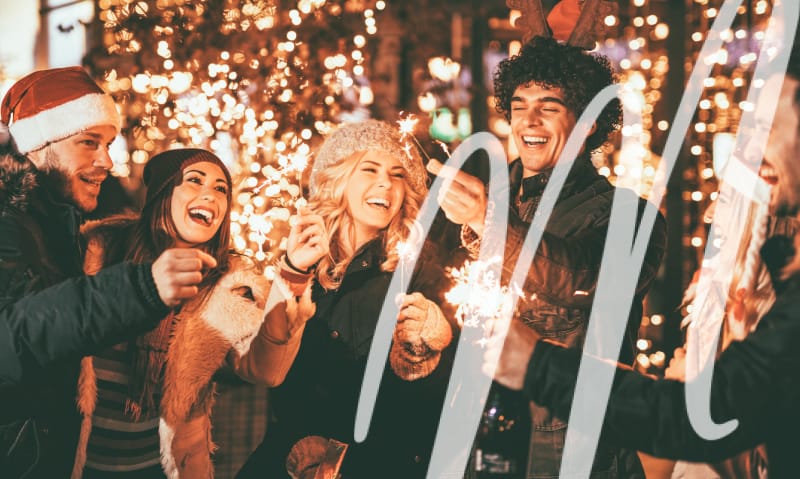friends gather to celebrate the holidays