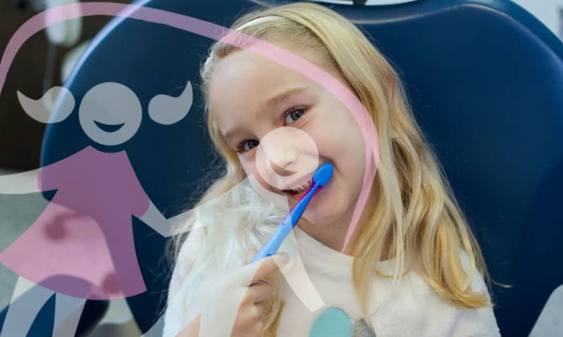 young patient practices brushing