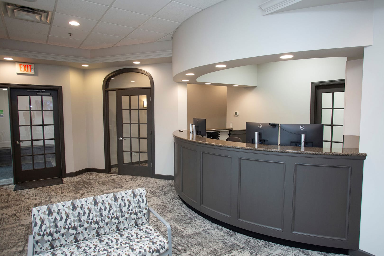 front desk area next to entrance