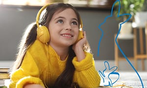 Pediatric Patient listening to headphones