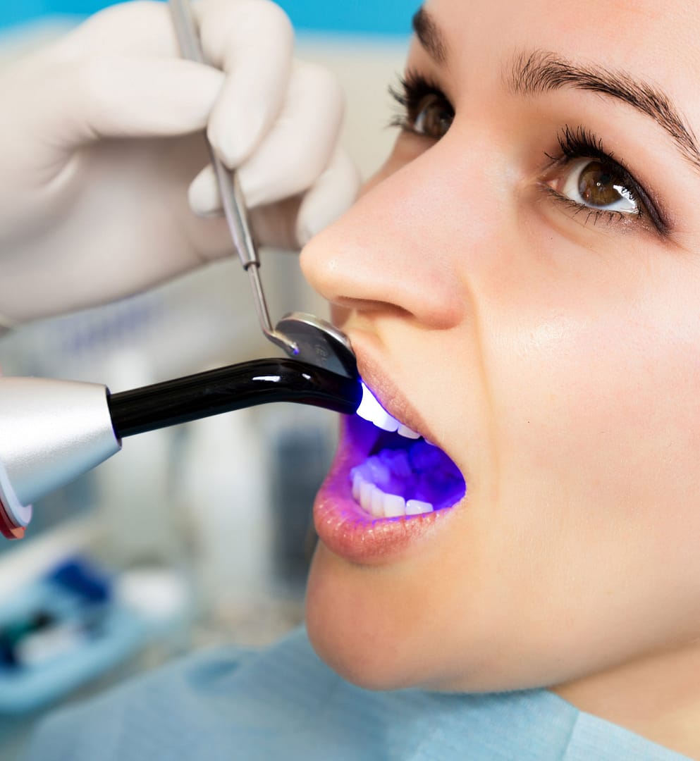 patient receiving dental bonding