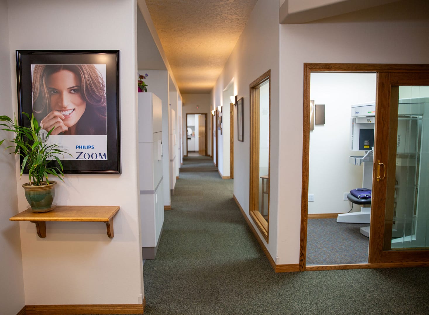 hallway with doors leading to exam rooms