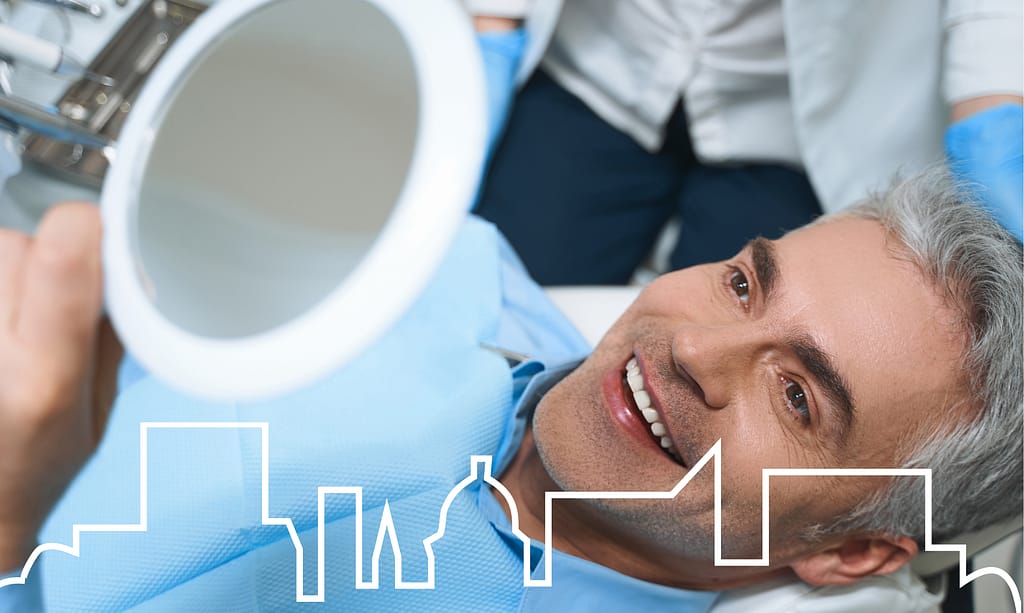 Smile transformation with dental veneers.
