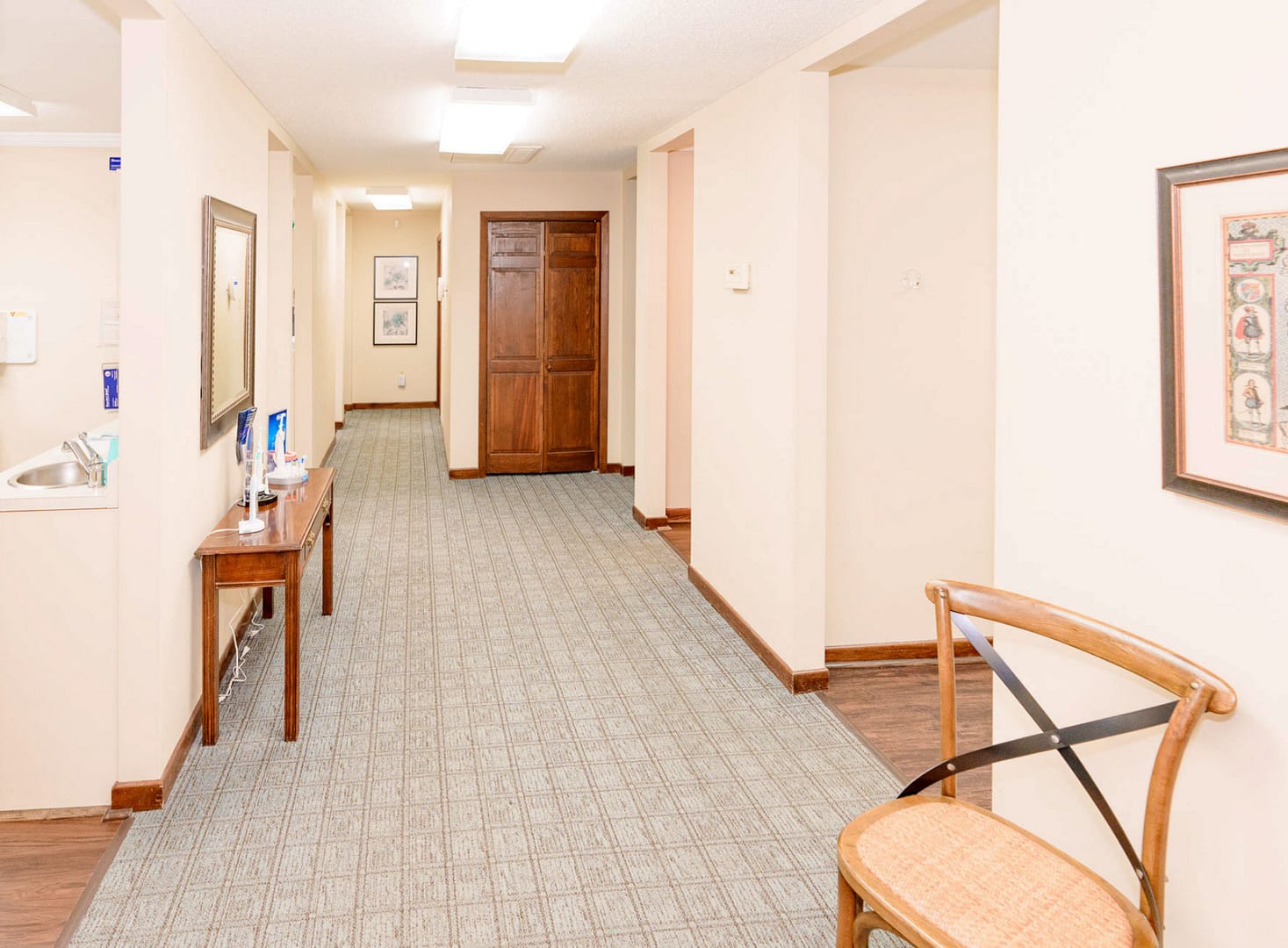 office hallway with entrances to various rooms