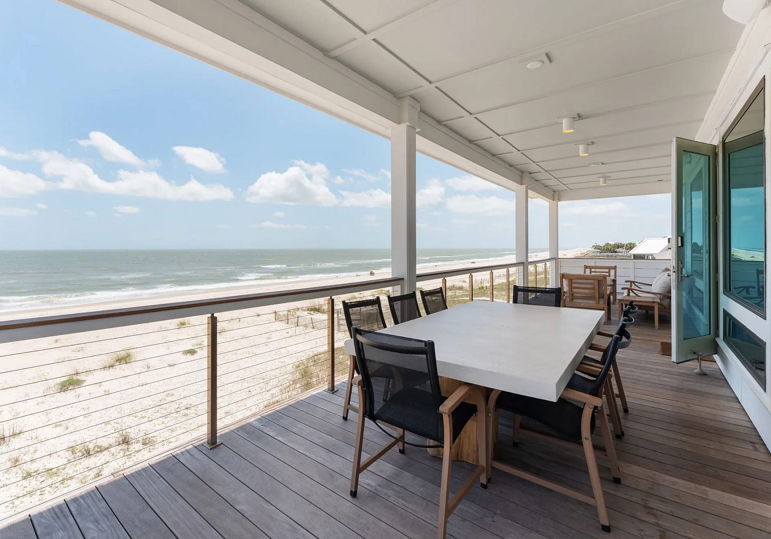 Wander St. George Island porch overlooking beach